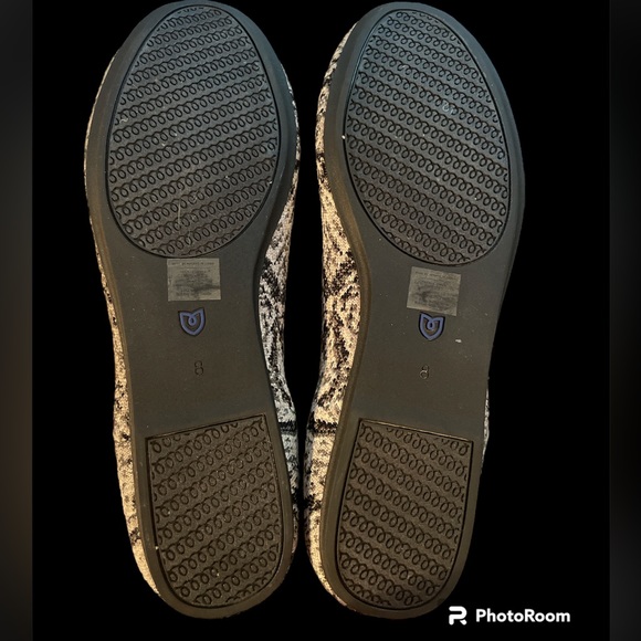 Rothy’s womens 8 black and white python snake print ballet flats - Picture 6 of 6